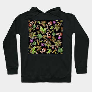  Carnivorous plants black background Hoodie